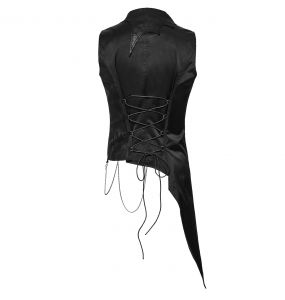 Gilet Assymétrique pour Hommes 'Vittamar' en Jacquard Noir