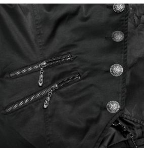 Gilet Asymétrique pour Hommes 'Vittamar' en Jacquard Noir