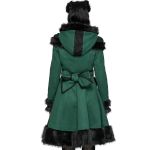 Manteau Gothic Lolita à Capuche 'Dolly' Vert et Noir