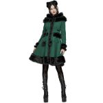 Manteau Gothic Lolita à Capuche 'Dolly' Vert et Noir