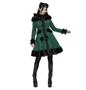 Manteau Gothic Lolita à Capuche 'Dolly' Vert et Noir
