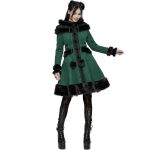 Manteau Gothic Lolita à Capuche 'Dolly' Vert et Noir