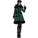 Manteau Gothic Lolita à Capuche 'Dolly' Vert et Noir