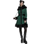 Manteau Gothic Lolita à Capuche 'Dolly' Vert et Noir
