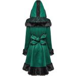 Manteau Gothic Lolita à Capuche 'Dolly' Vert et Noir