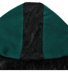 Manteau Gothic Lolita à Capuche 'Dolly' Vert et Noir
