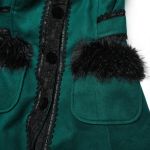Manteau Gothic Lolita à Capuche 'Dolly' Vert et Noir