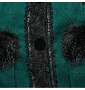 Manteau Gothic Lolita à Capuche 'Dolly' Vert et Noir