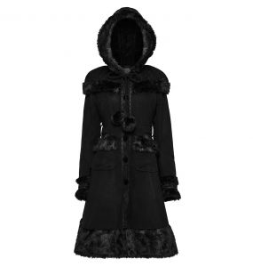 Manteau Gothic Lolita à Capuche 'Dolly' Noir