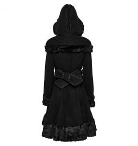 Manteau Gothic Lolita à Capuche 'Dolly' Noir
