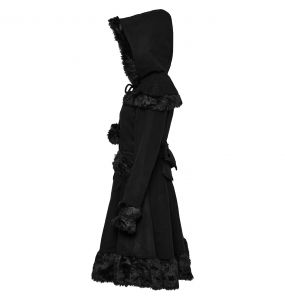 Manteau Gothic Lolita à Capuche 'Dolly' Noir