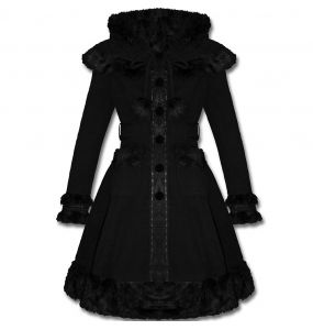 Manteau Gothic Lolita à Capuche 'Dolly' Noir