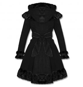 Manteau Gothic Lolita à Capuche 'Dolly' Noir