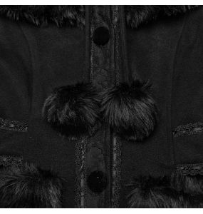 Manteau Gothic Lolita à Capuche 'Dolly' Noir