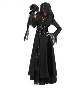 Black 'Desolation' Hooded Coat
