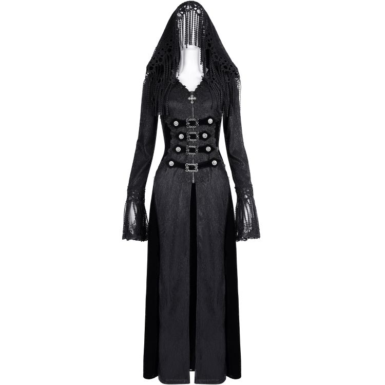 Black 'Desolation' Hooded Coat