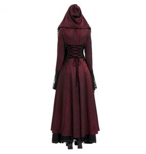 Red andBlack 'Desolation' Hooded Coat