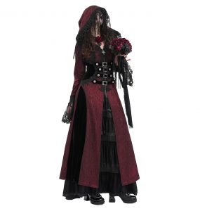 Red andBlack 'Desolation' Hooded Coat