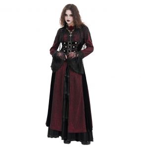 Red andBlack 'Desolation' Hooded Coat
