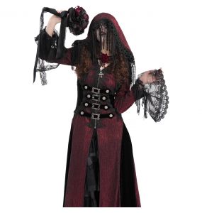Red andBlack 'Desolation' Hooded Coat
