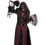 Manteau à Capuche 'Desolation' Rouge et Noir