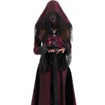 Manteau à Capuche 'Desolation' Rouge et Noir