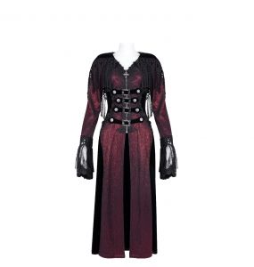 Red andBlack 'Desolation' Hooded Coat