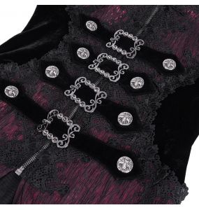 Red andBlack 'Desolation' Hooded Coat