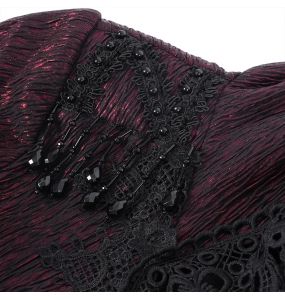 Manteau à Capuche 'Desolation' Rouge et Noir