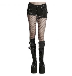 Short 'Punk Distressed' en Denim Noir