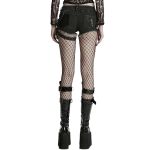 Short 'Punk Distressed' en Denim Noir