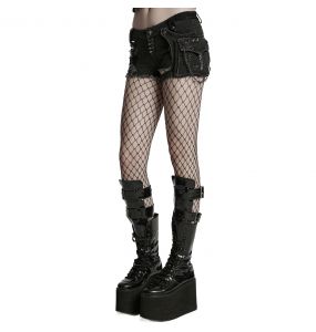 Short 'Punk Distressed' en Denim Noir