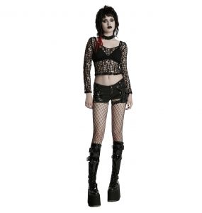 Short 'Punk Distressed' en Denim Noir
