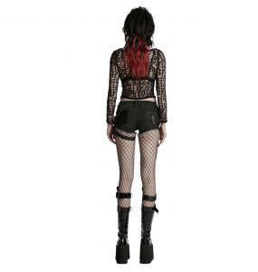 Short 'Punk Distressed' en Denim Noir