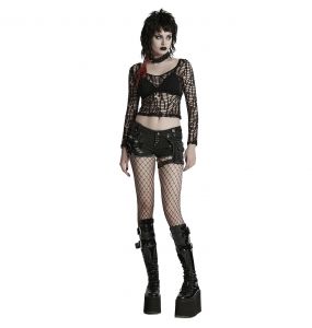 Short 'Punk Distressed' en Denim Noir