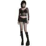 Short 'Punk Distressed' en Denim Noir