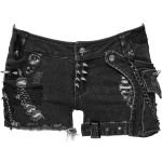 Short 'Punk Distressed' en Denim Noir