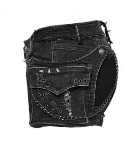 Short 'Punk Distressed' en Denim Noir