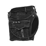 Short 'Punk Distressed' en Denim Noir