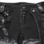 Short 'Punk Distressed' en Denim Noir