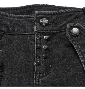 Short 'Punk Distressed' en Denim Noir