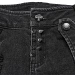 Short 'Punk Distressed' en Denim Noir