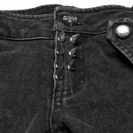 Short 'Punk Distressed' en Denim Noir