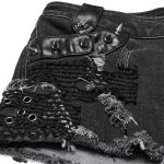 Short 'Punk Distressed' en Denim Noir