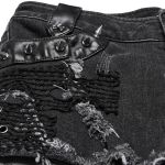 Short 'Punk Distressed' en Denim Noir