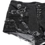 Short 'Punk Distressed' en Denim Noir