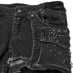 Short 'Punk Distressed' en Denim Noir
