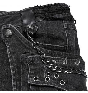 Short 'Punk Distressed' en Denim Noir