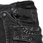 Short 'Punk Distressed' en Denim Noir