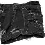 Short 'Punk Distressed' en Denim Noir